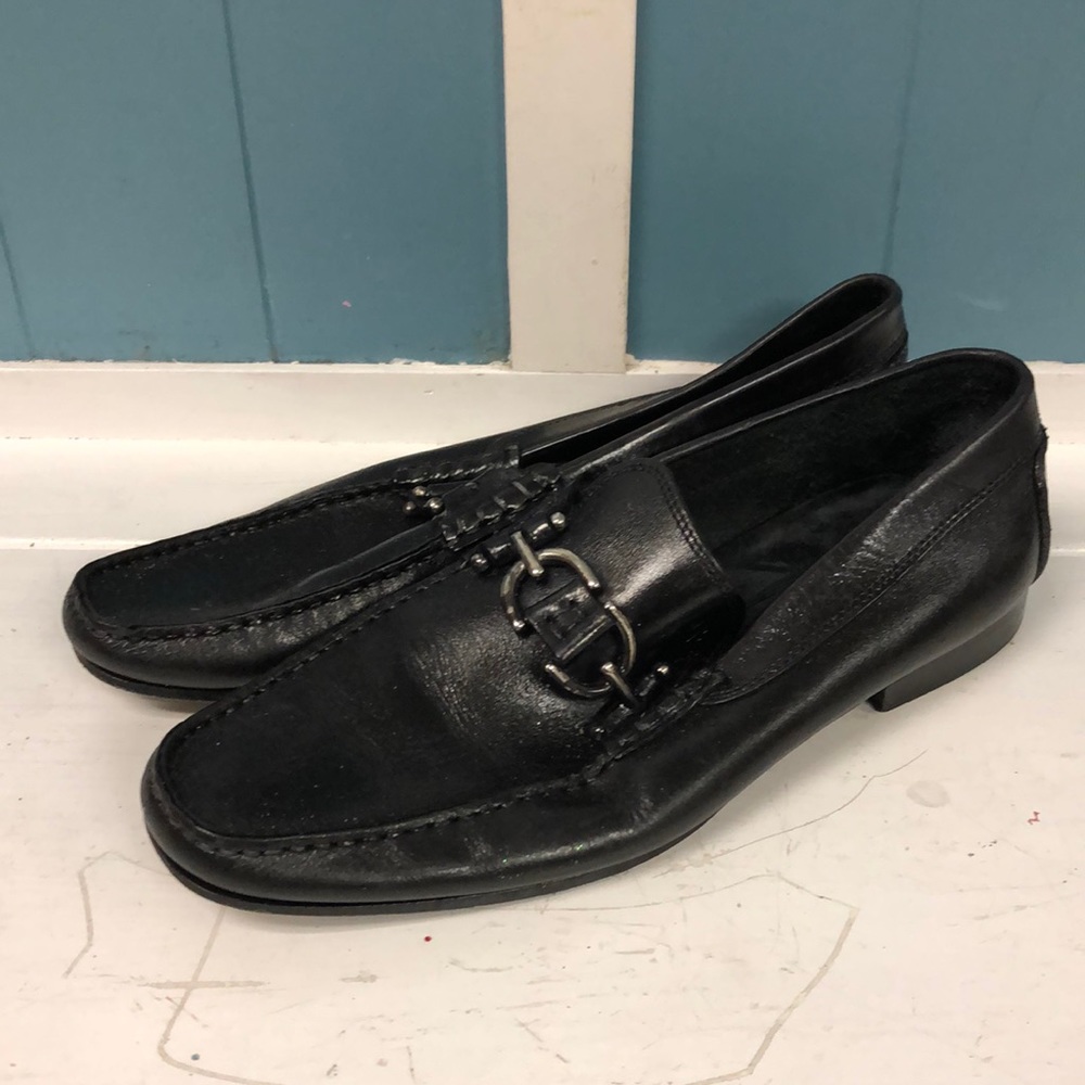 Donald J. Pliner DACIO men’s horse bit buckle leather loafers US size 9 Italy